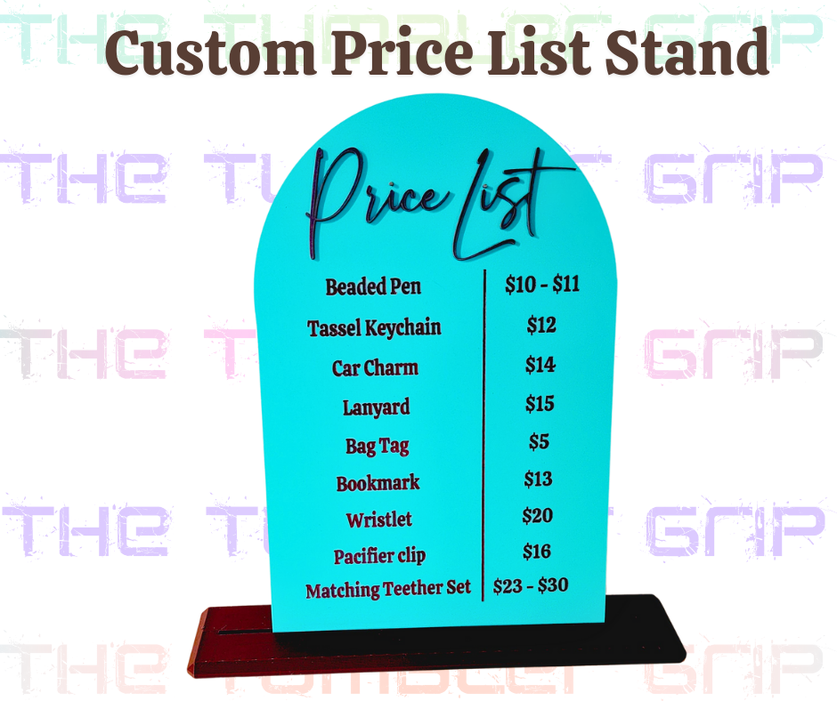 Custom Price List Acrylic Sign Arch Design
