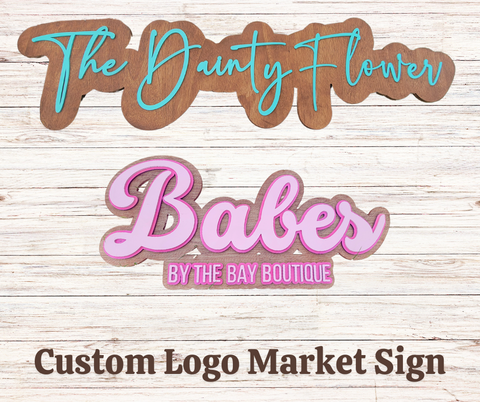 Custom Vendor Market Display Logo Sign / Custom Wood Signage